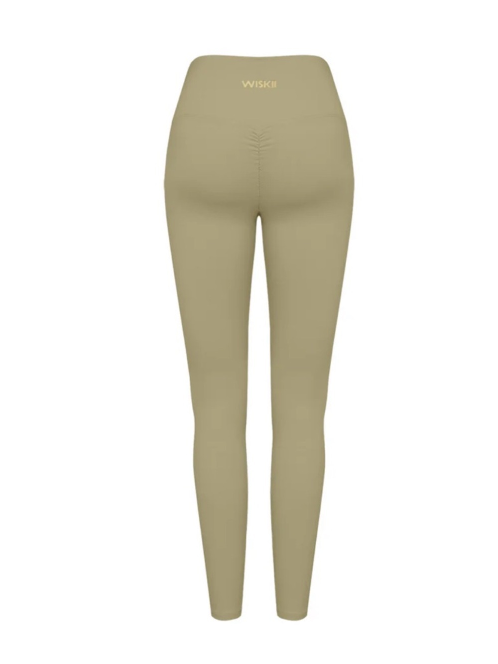 NWT WISKII muted khaki green high rise V waist scrunch leggings small s